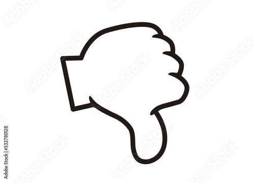 バッド アイコン 親指 悪い ベクターイラスト