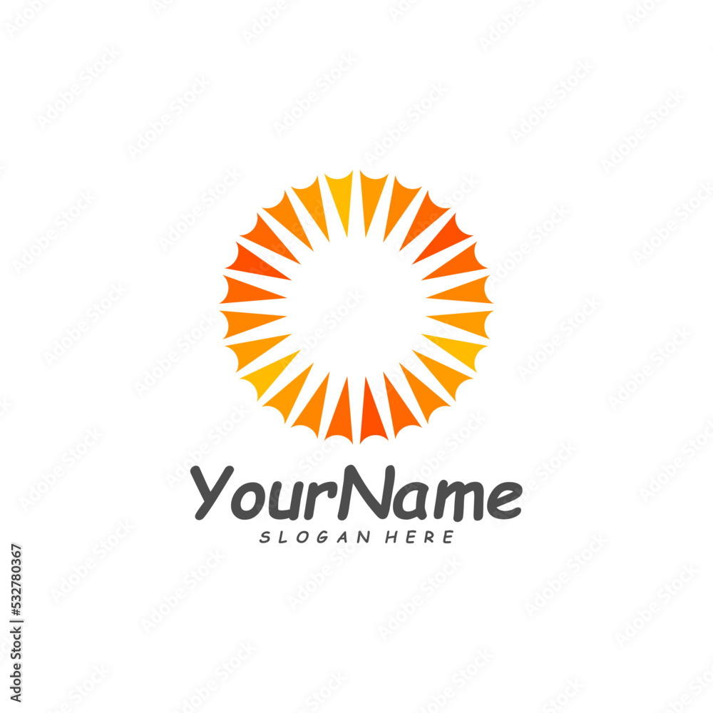 Sun logo design template, Creative Sun logo vector, Simple icon symbol Sun logo design template, Creative Sun logo vector, Simple icon symbol