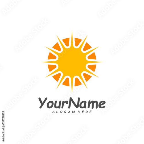 Sun logo design template, Creative Sun logo vector, Simple icon symbol