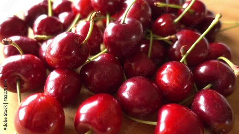 Ripe Cherries Ripe Red Cherries with Sticks Background Ripe Cherries Ripe Red Cherries with Sticks Background