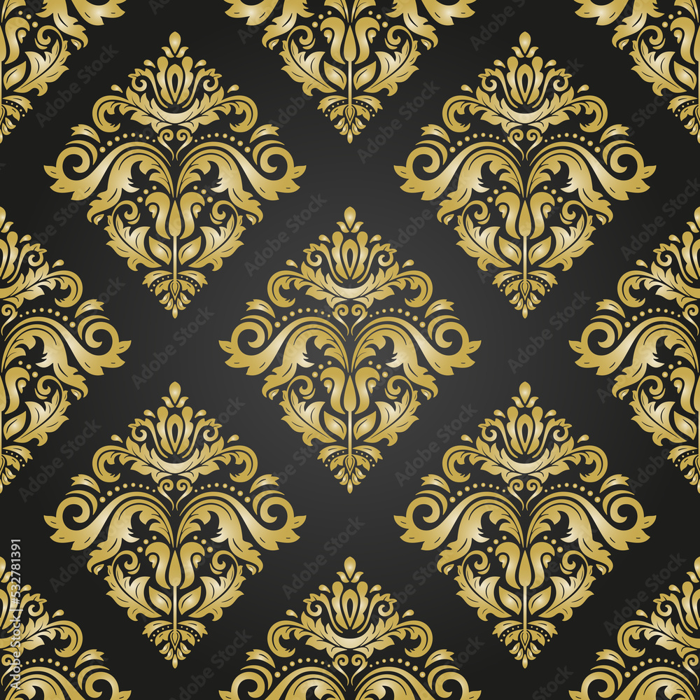 Orient classic black and golden pattern. Seamless abstract background with vintage elements. Orient golden background. Ornament for wallpaper and packaging Orient classic black and golden pattern. Seamless abstract background with vintage elements. Orient golden background. Ornament for wallpaper and packaging