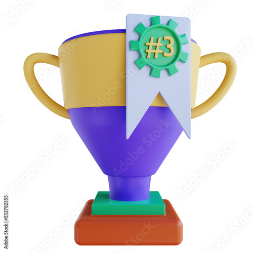 3d illustration Trophy tiga photo