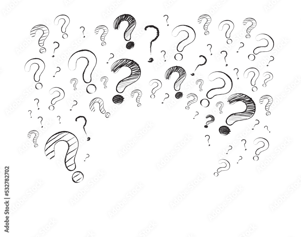 Vector illustration of hand drawn doodle question marks