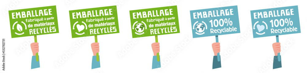 Emballage fabriqué à partir de matériaux recyclés