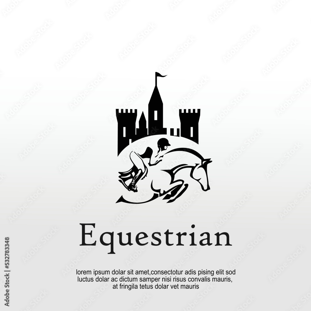 Equestrian castle park logo design idea