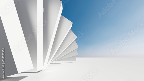 Futuristic white architecture background 3d render