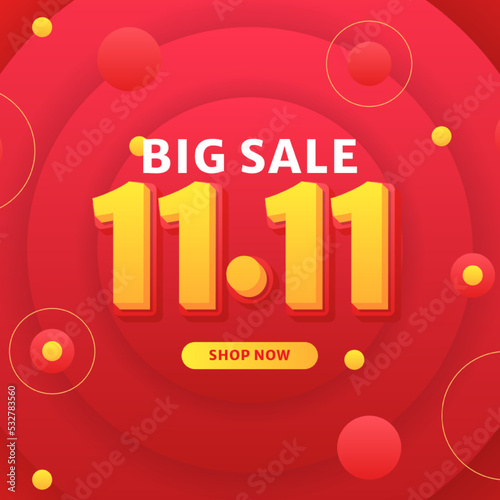 11 11 hot deal shopping day discount sale offer promotion flyer banner concept