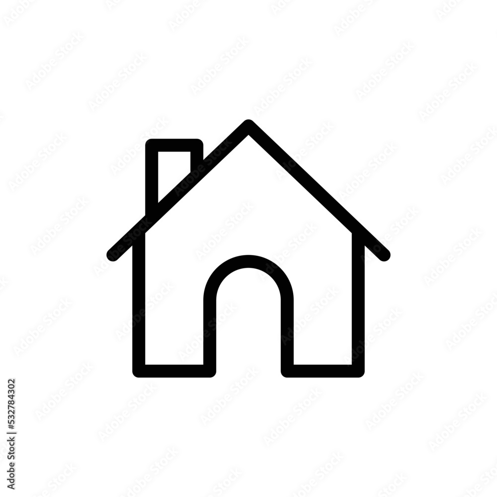 Home icon for building architecture in black outline style Home icon for building architecture in black outline style