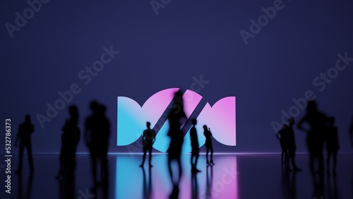 3d rendering people in front of symbol of candy on background