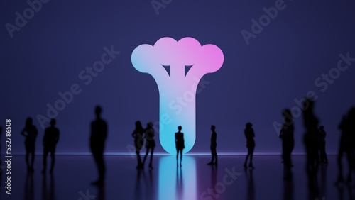3d rendering people in front of symbol of celery on background