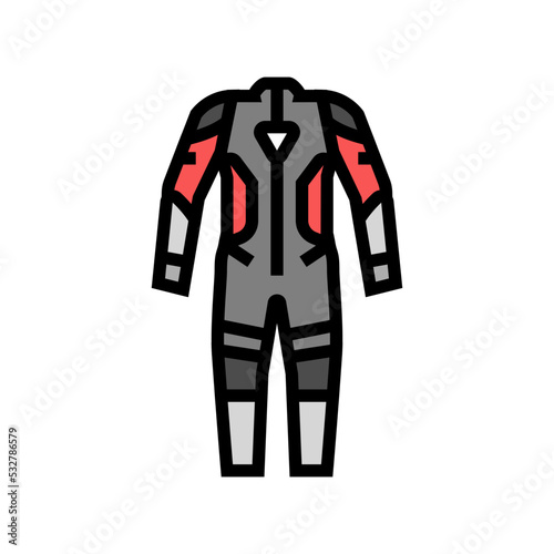 one piece suits motorcycle color icon vector. one piece suits motorcycle sign. isolated symbol illustration