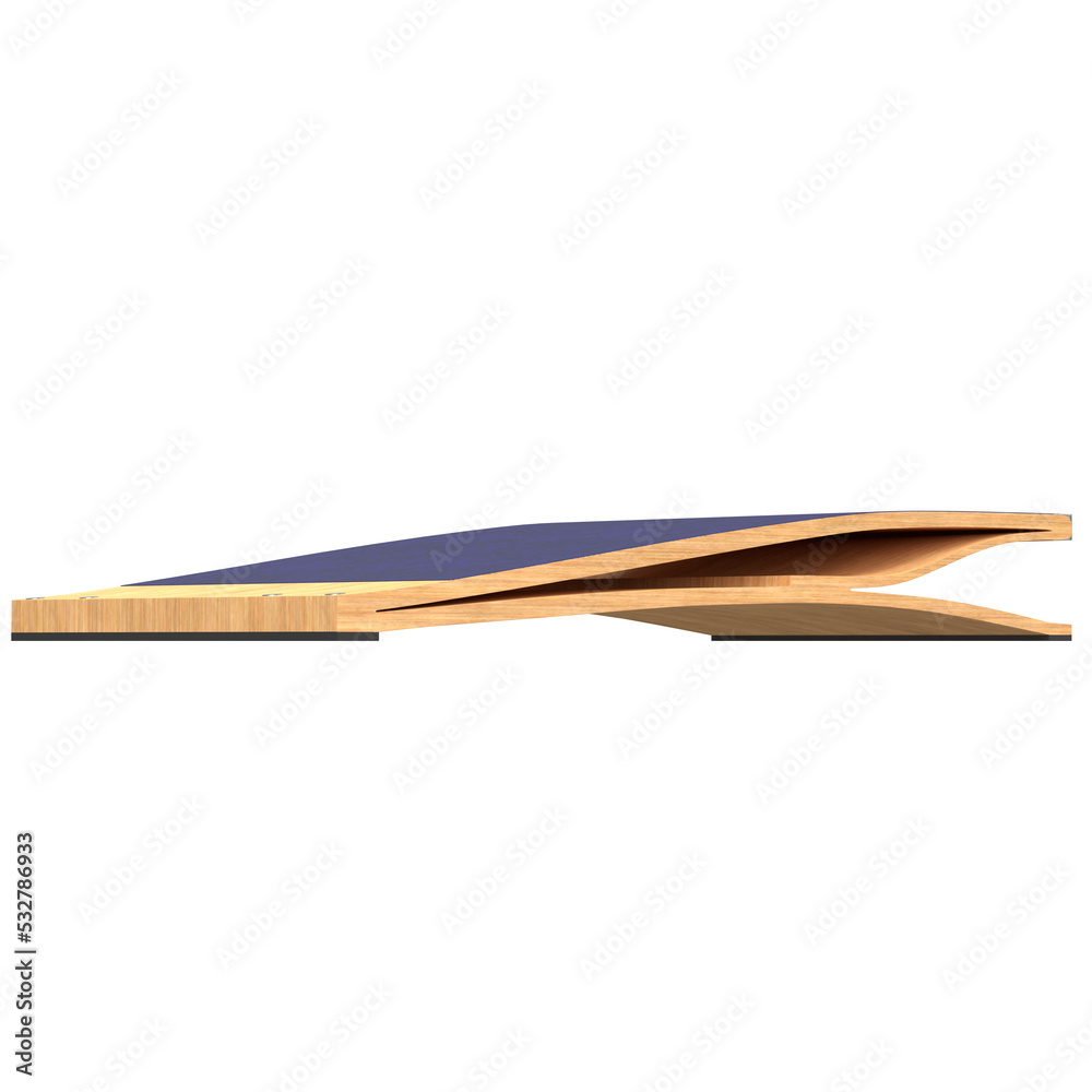 3D rendering illustration of a gymnastics springboard 3D rendering illustration of a gymnastics springboard