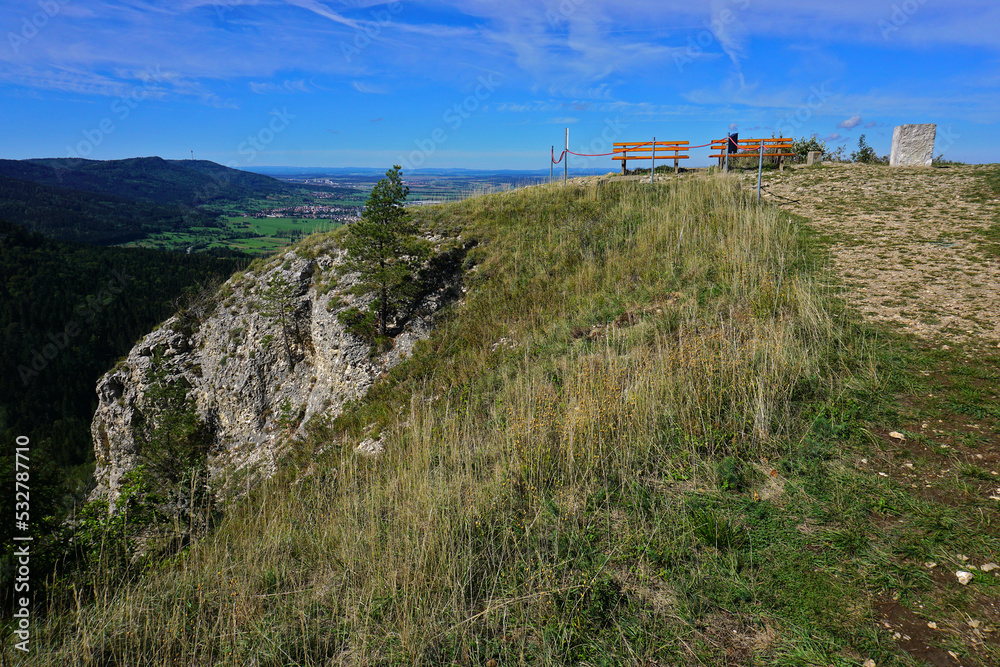 Aussichtspunkt Böllat bei Albstadt-Burgfelden, Schwäbische Alb, Baden Württemberg; Deutschland