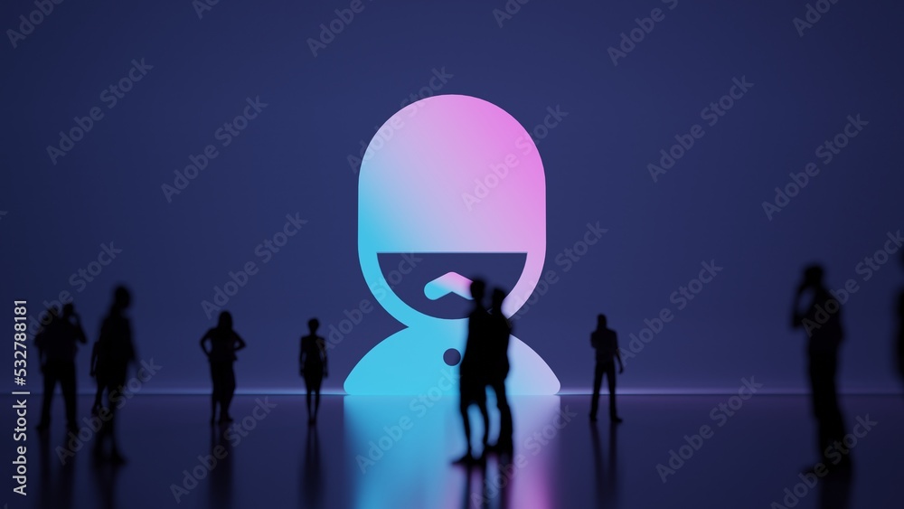 Obraz premium 3d rendering people in front of symbol of English man on background