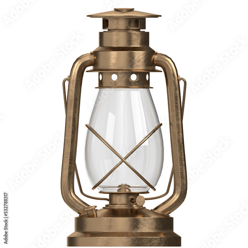 3D rendering illustration of a kerosene lamp photo