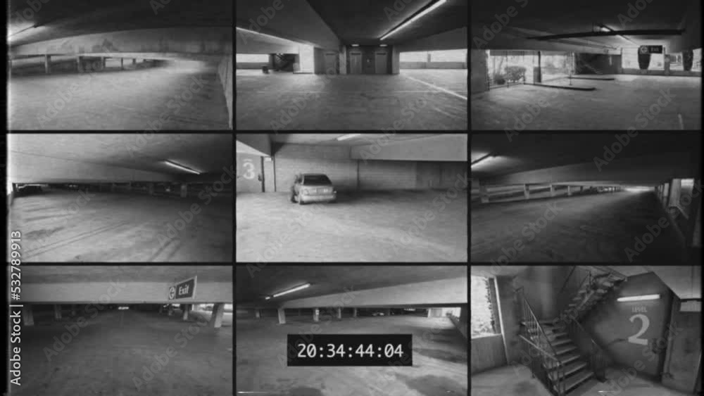 Security camera footage of a car in a parking deck being broken into ...