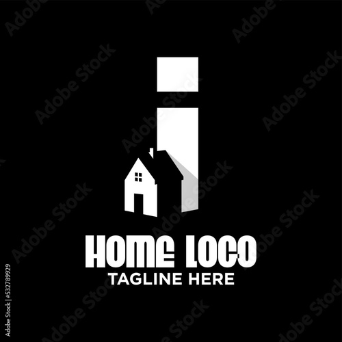 Letter I House Logo Design Template Inspiration  Vector Illustration.