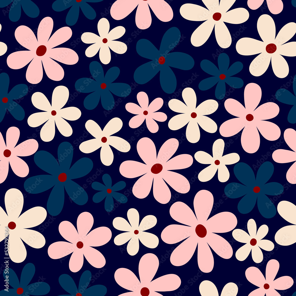 Abstract seamless floral texture. Pattern with hand drawn simple flowers. Floral field texture
Abstract seamless floral texture. Pattern with hand drawn simple flowers. Floral field texture