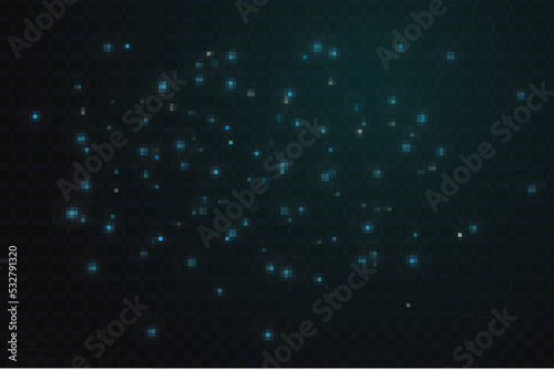Abstract dark blue bright glitter and bokeh background