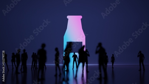 3d rendering people in front of symbol of ketchup on background