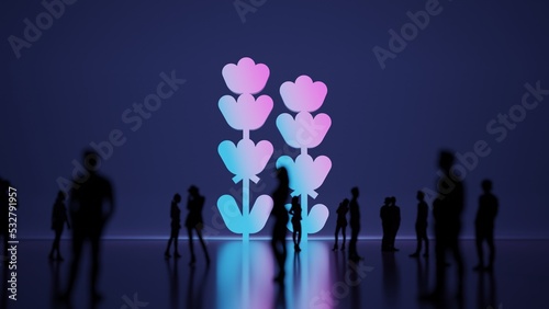 3d rendering people in front of symbol of lavender on background