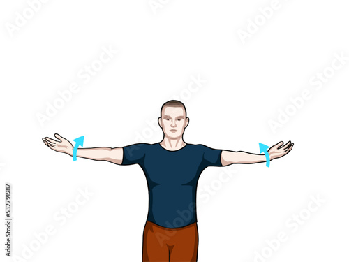 Exercise position illustration for neck and shoulder pain (neck joint). Exercise 7