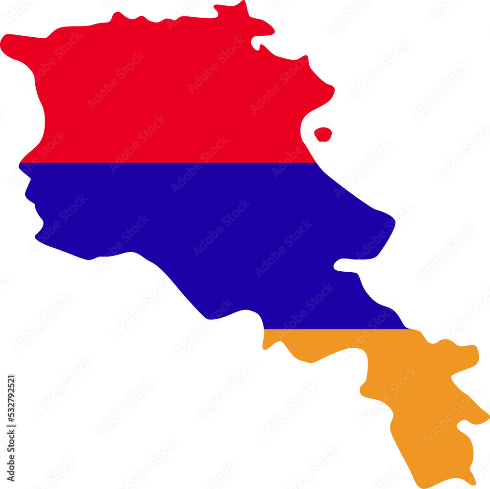 Fototapeta premium Armenia map city color of country flag.