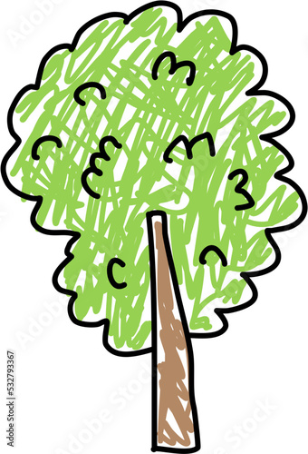 Kids Drawing Tree Color Doodle
