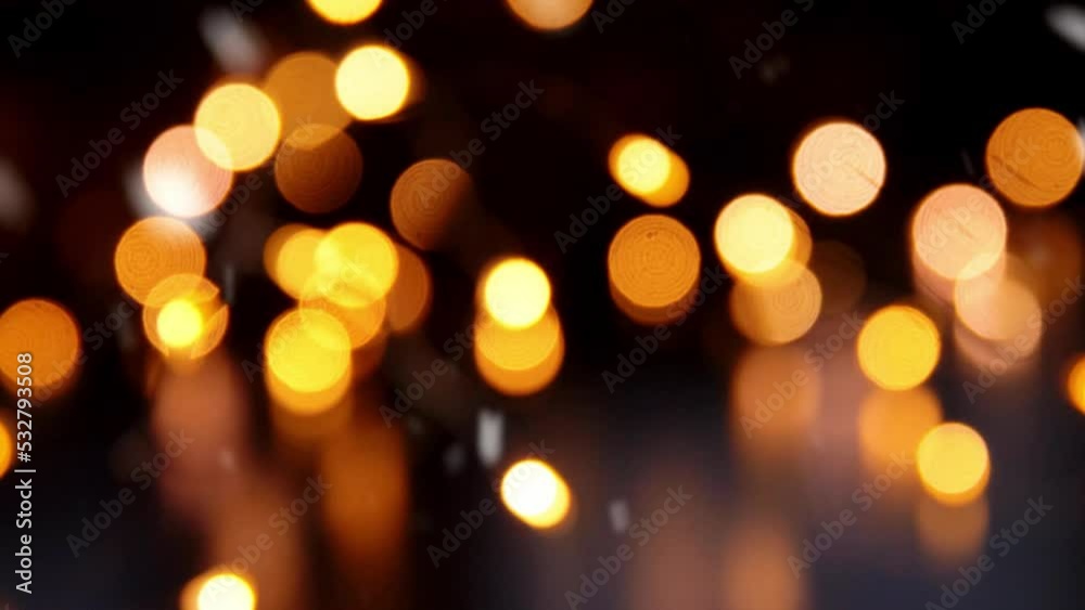 holidays and celebration concept - blurred christmas lights in darkness over snow holidays and celebration concept - blurred christmas lights in darkness over snow