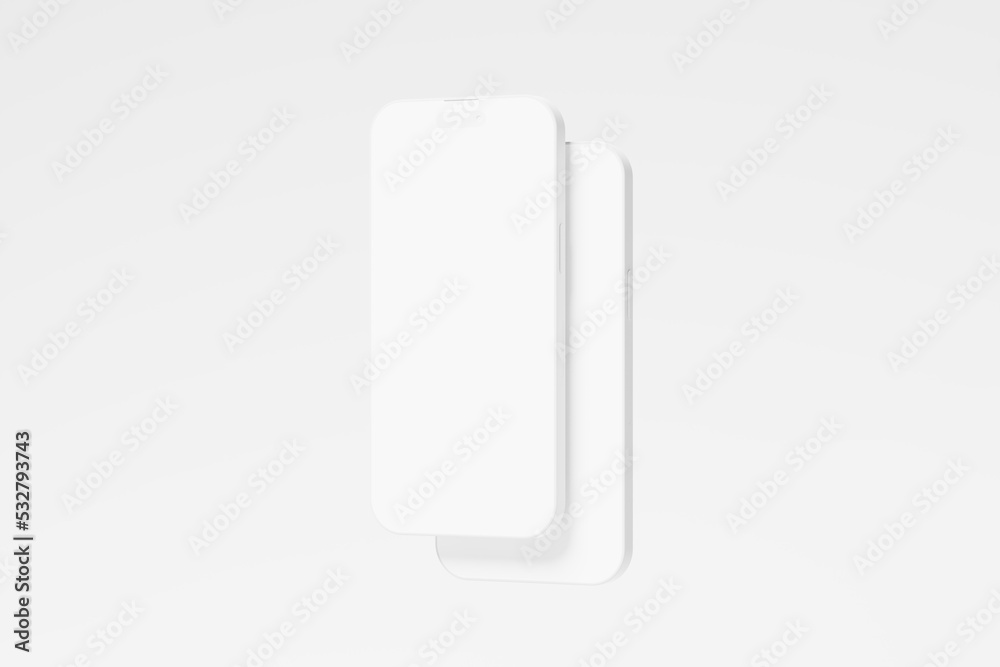 Iphone 14 Pro Max Clay 3D Rendering White Blank Mockup