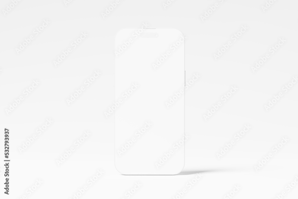Iphone 14 Pro Max Clay 3D Rendering White Blank Mockup