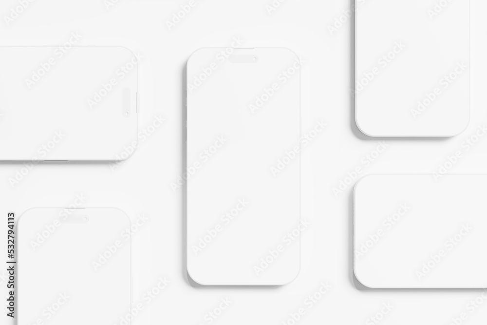 Iphone 14 Pro Max Clay 3D Rendering White Blank Mockup Iphone 14 Pro Max Clay 3D Rendering White Blank Mockup