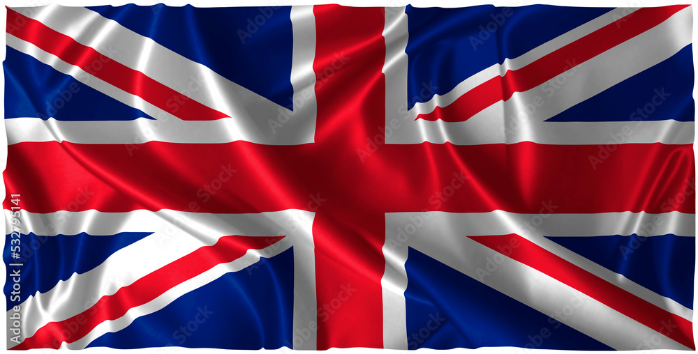 Flag of the United Kingdom. Realistic waving flag Flag of the United Kingdom. Realistic waving flag