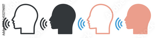 Fotomurale Set of voice control icons
