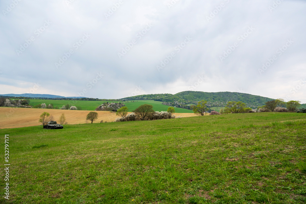 Green meadows, fields, spring forests and Russian tanks. Green meadows, fields, spring forests and Russian tanks.