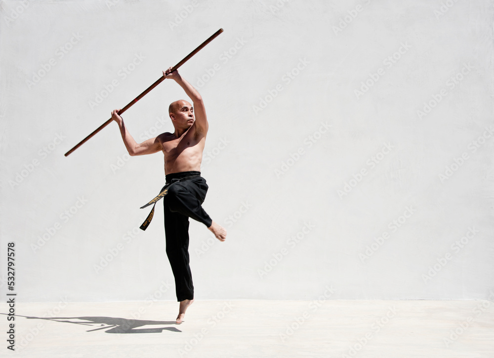 Bo Staff Martial Arts Man