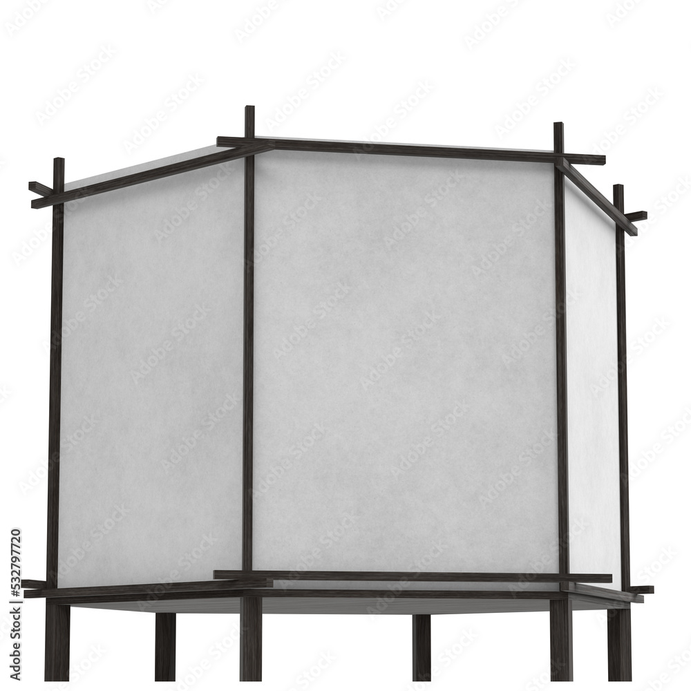 Fototapeta premium 3D rendering illustration of a Japanese table lamp