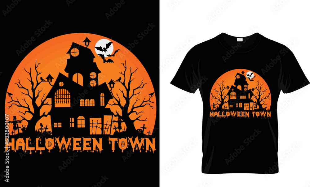 Halloween town halloween t shirt design template Halloween town halloween t shirt design template