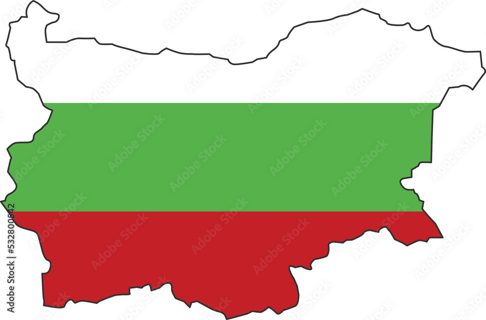 Bulgaria map city color of country flag. Bulgaria map city color of country flag.