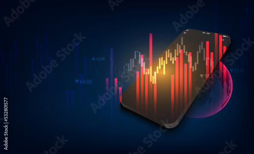 World business graph or chart stock market or forex trading graph in graphic concept suitable for financial investment or Economic trends business,graph candlestick,Abstract background.
