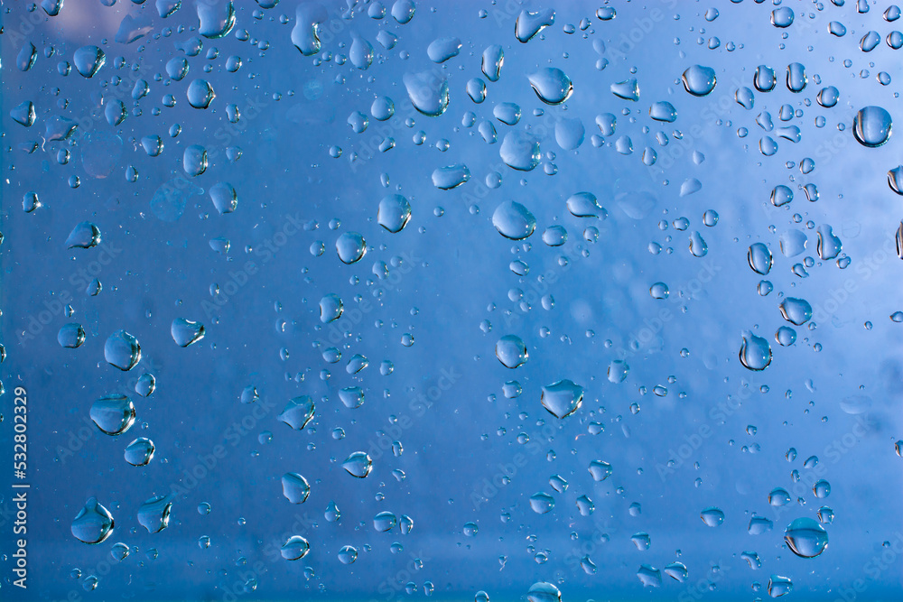 Drops of water on glass.