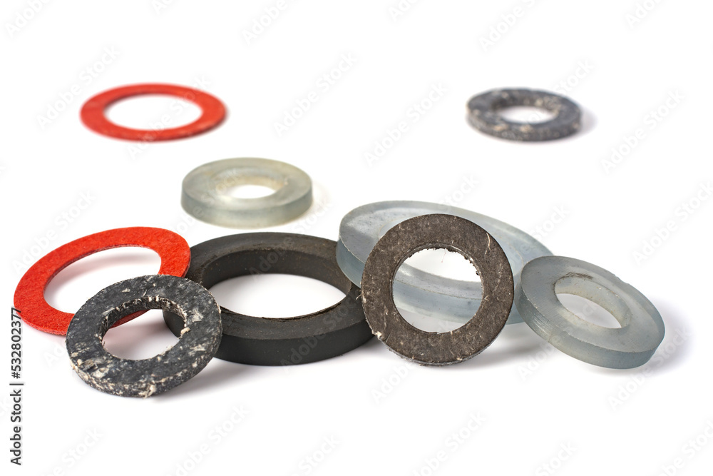 Various sealing rings close up. Various sealing rings close up.