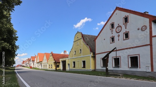 Traditional old folklore homesteads belonging to Unesco cultural heritage at village Holasovice, Czech republic © Czech Made Photo