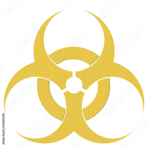 3D rendering illustration of a biohazard symbol