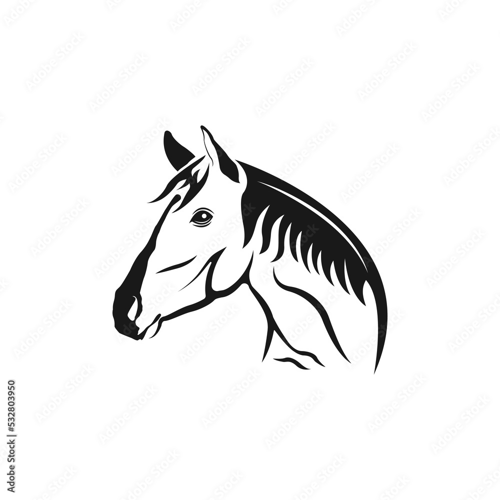 Vector silhouette of a horse's head Vector silhouette of a horse's head