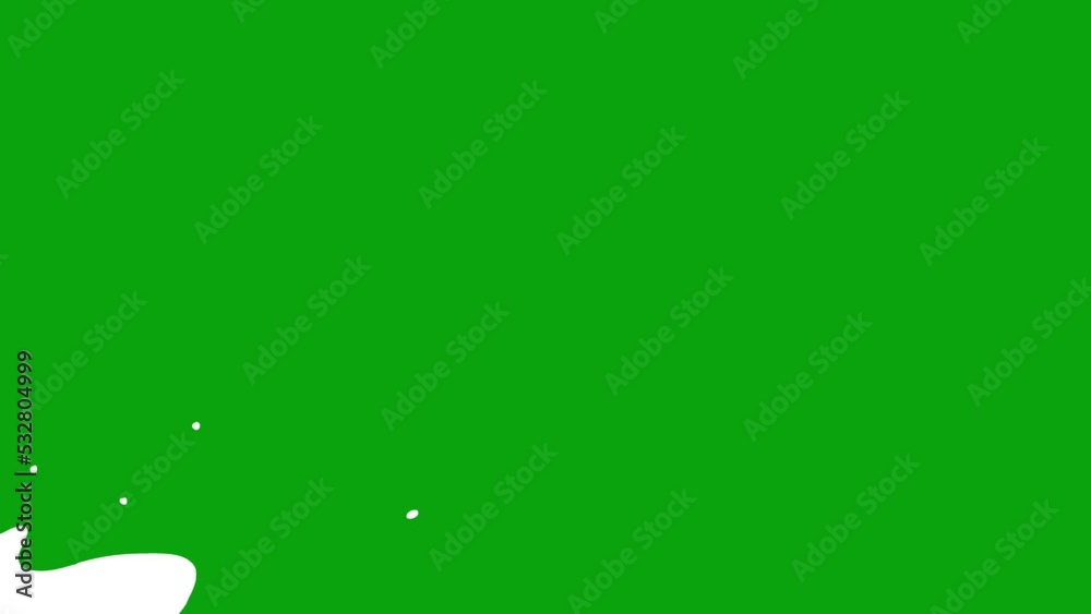 Cartoon snow transition on a green screen. Christmas and New year  winter transition with key color. Chroma key, Color key background. 4K video