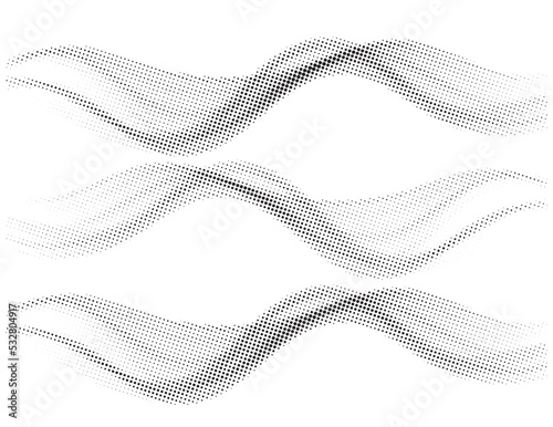 Halftone Background. Gradient Halftone dots wave abstract background. Data technology wave background. 
