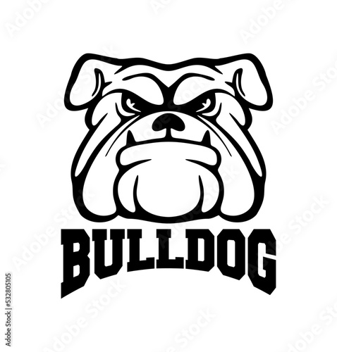 Bulldog Head Line Logo Sign