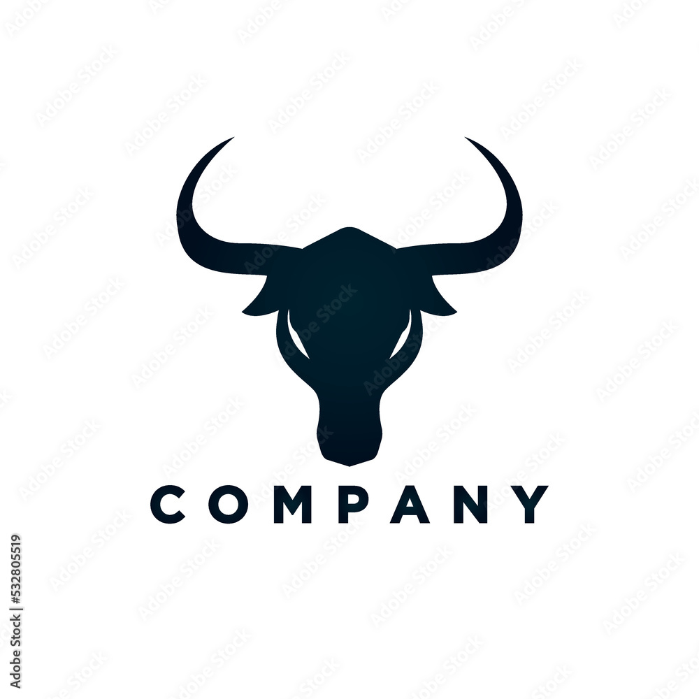 Modern Bull head logo illustration design Modern Bull head logo illustration design