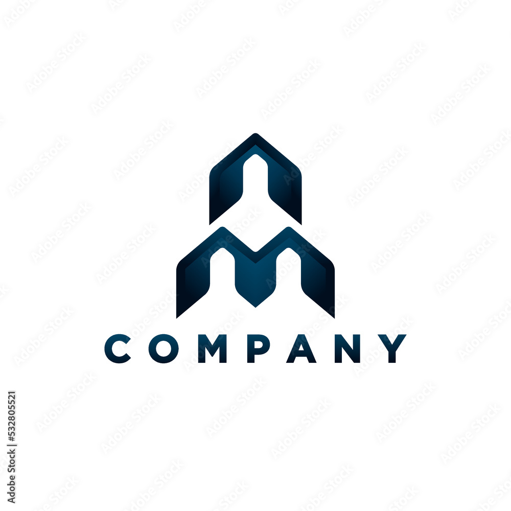 Modern letter AM building logo illustration design Modern letter AM building logo illustration design
